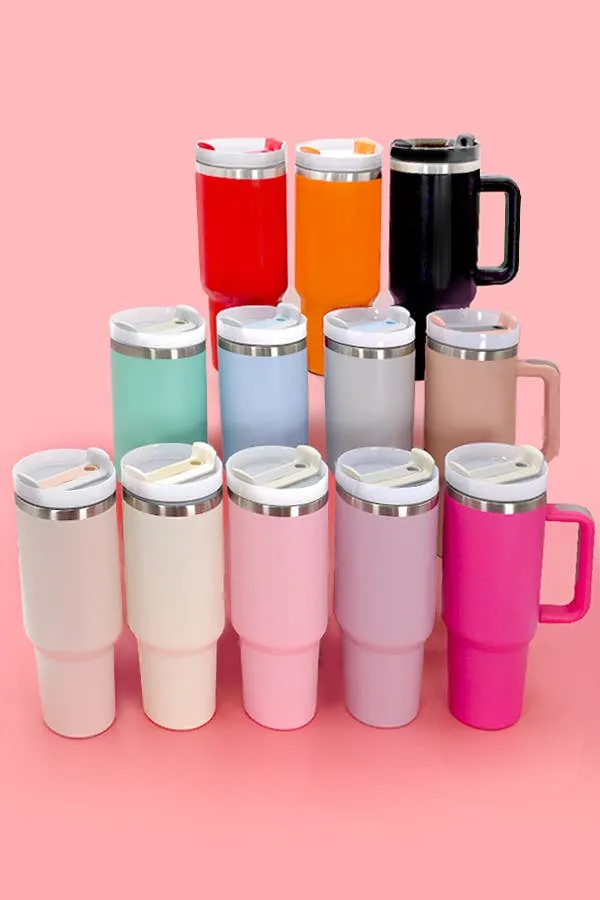 40oz Stainless steel Tumbler Solid-LIGHT PINK