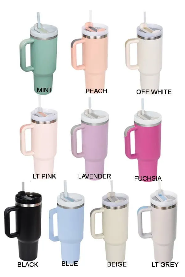 40oz Stainless steel Tumbler Solid-LIGHT PINK