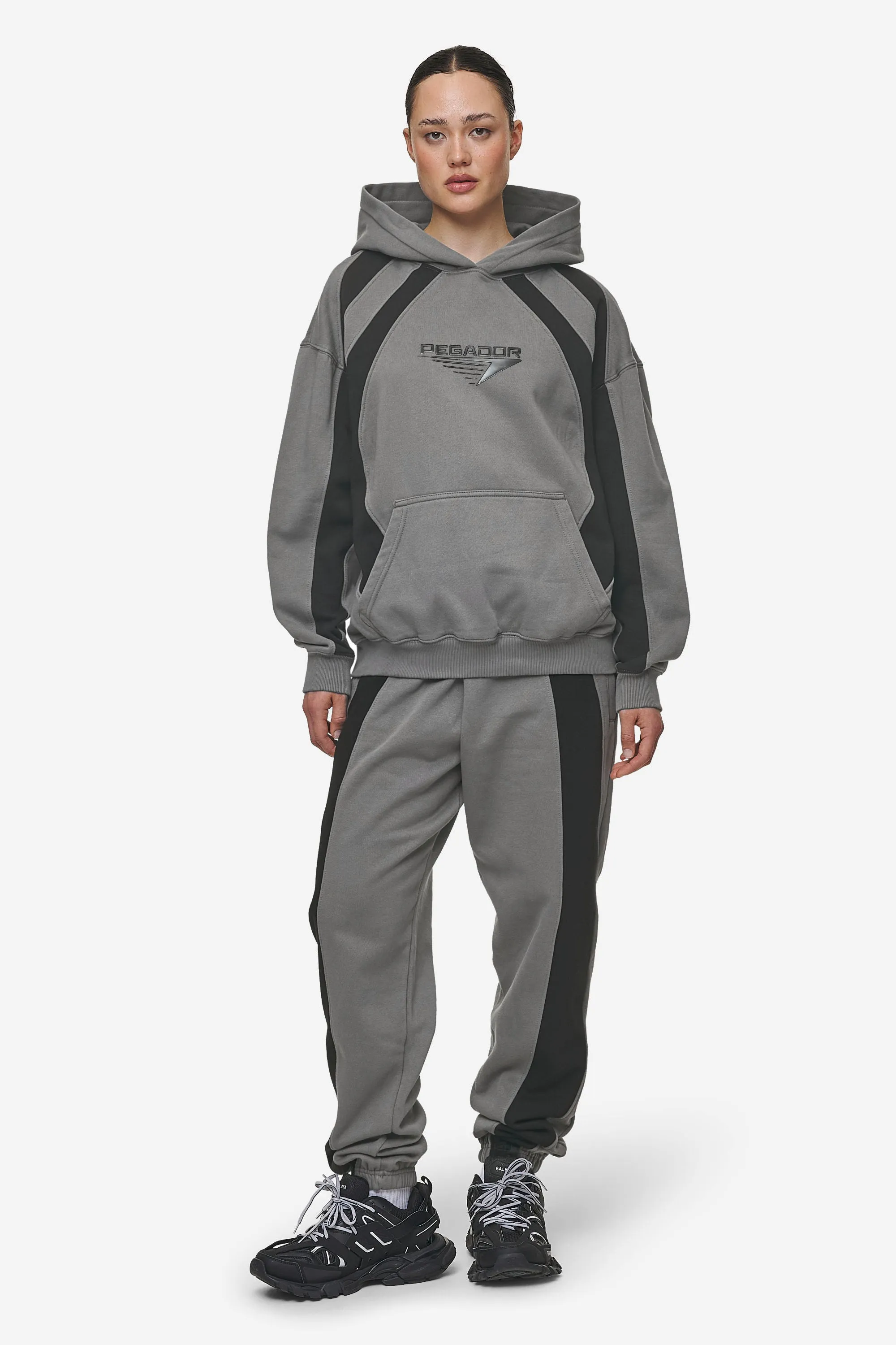 Amira Oversized Hoodie Washed Deep Grey Black