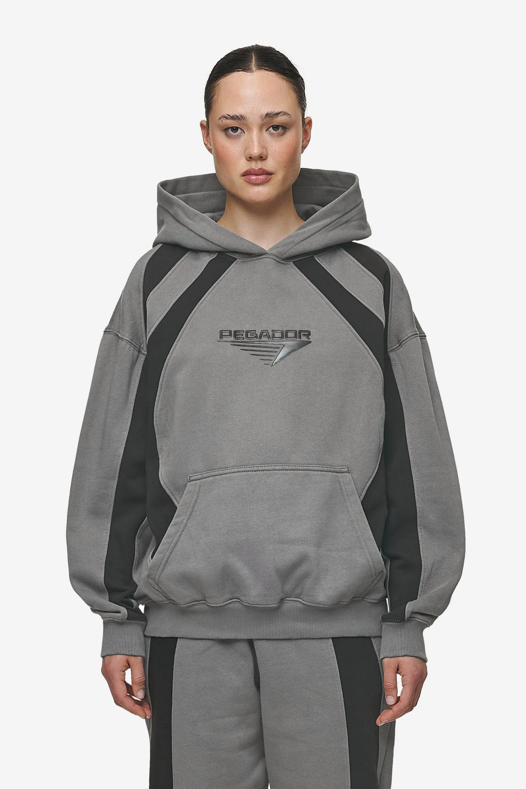 Amira Oversized Hoodie Washed Deep Grey Black