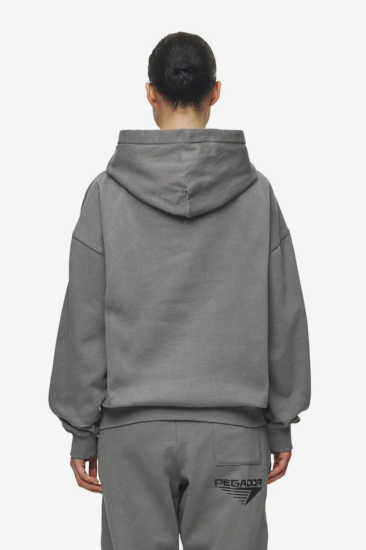 Amira Oversized Hoodie Washed Deep Grey Black