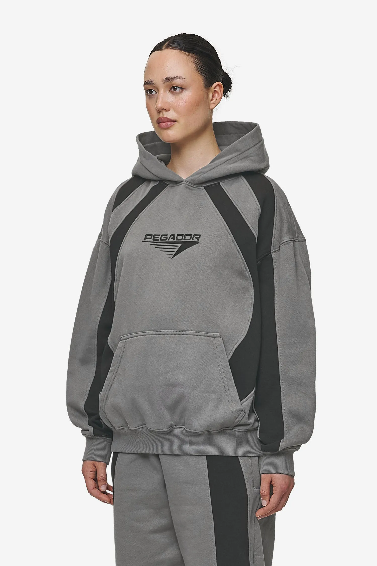 Amira Oversized Hoodie Washed Deep Grey Black