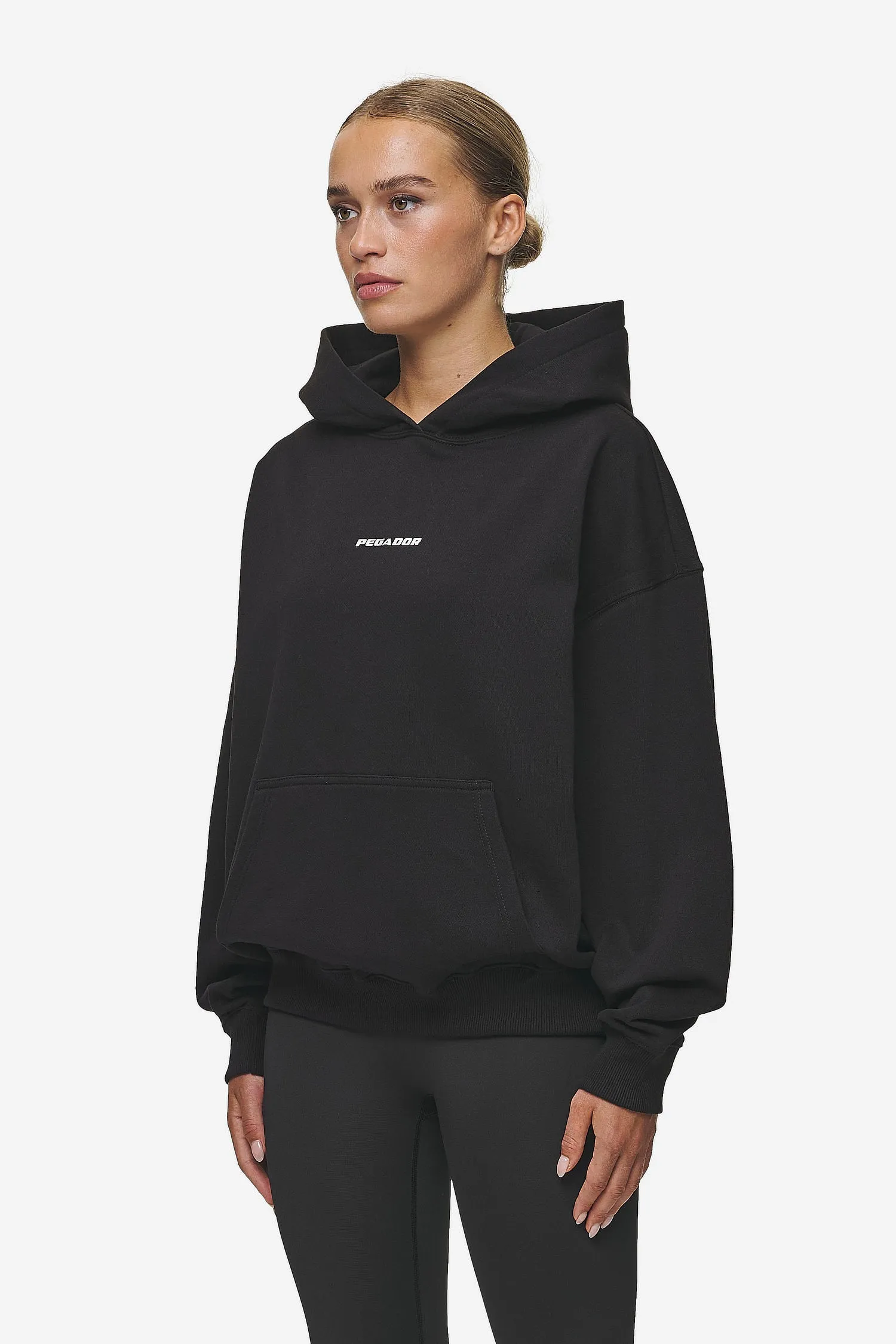 Atna Logo Oversized Hoodie Black White
