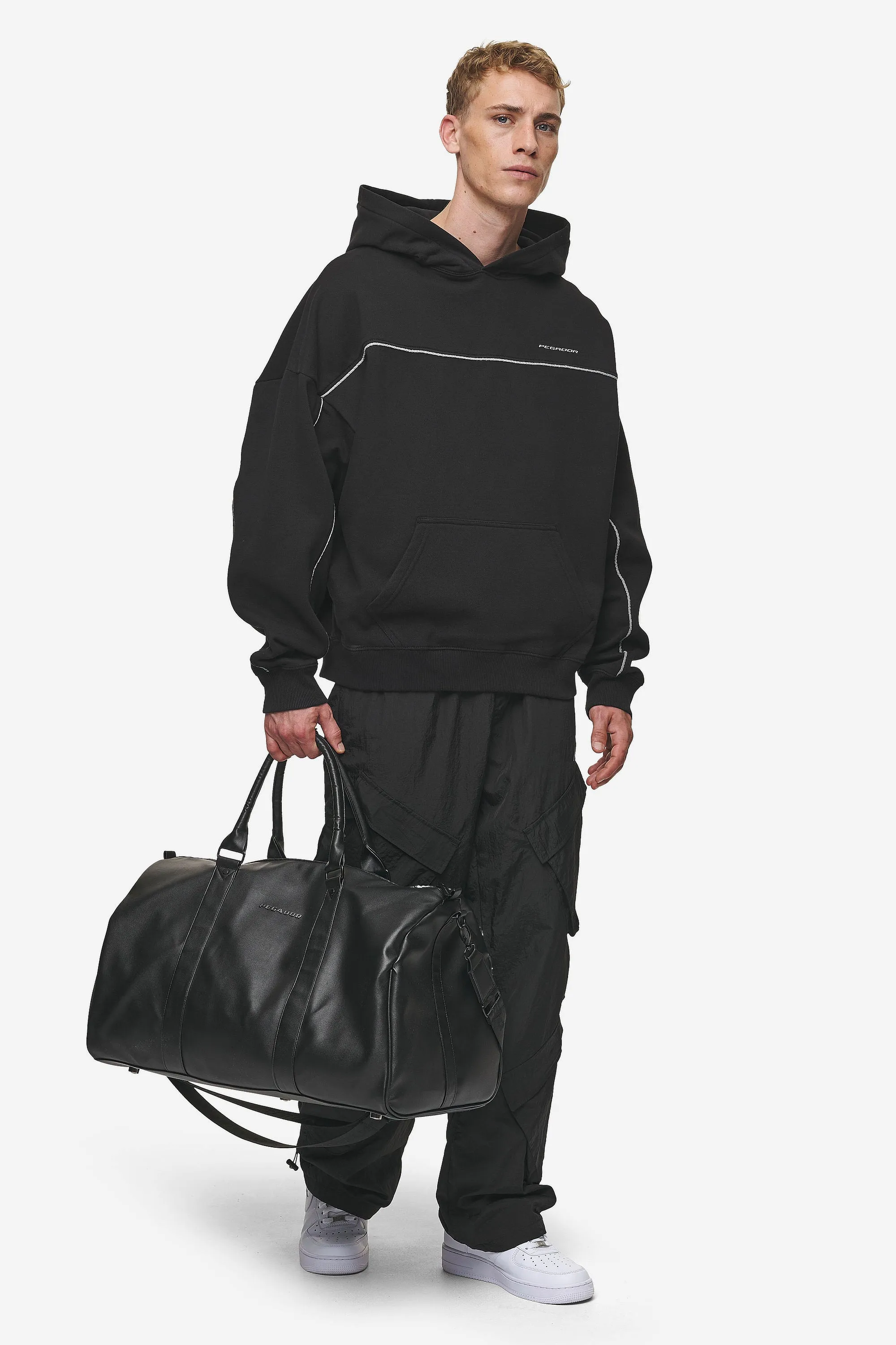 Beak Boxy Hoodie Washed Black