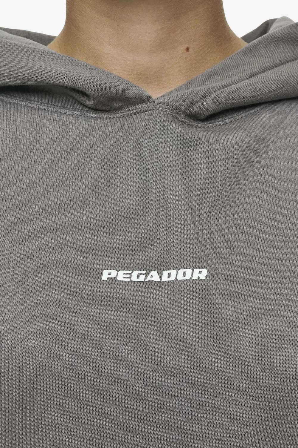 Clarita Logo Oversized Hoodie Washed Deep Grey White Gum