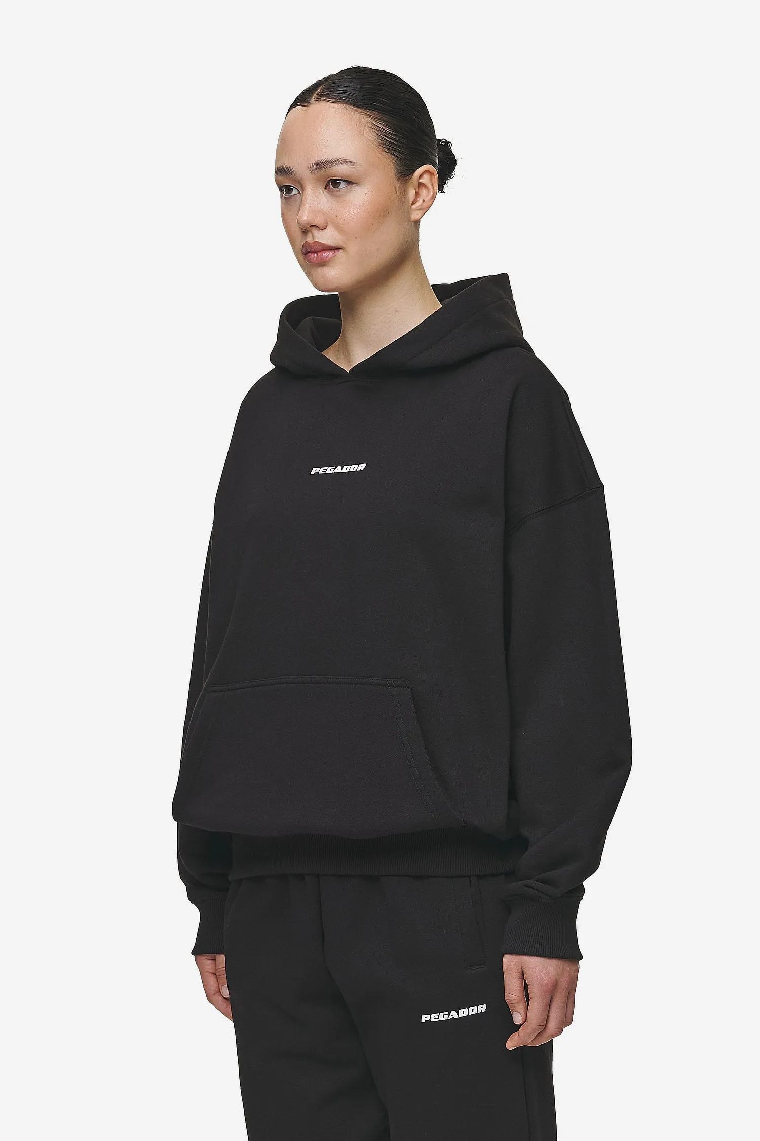 Clarita Logo Oversized Hoodie Black White Gum