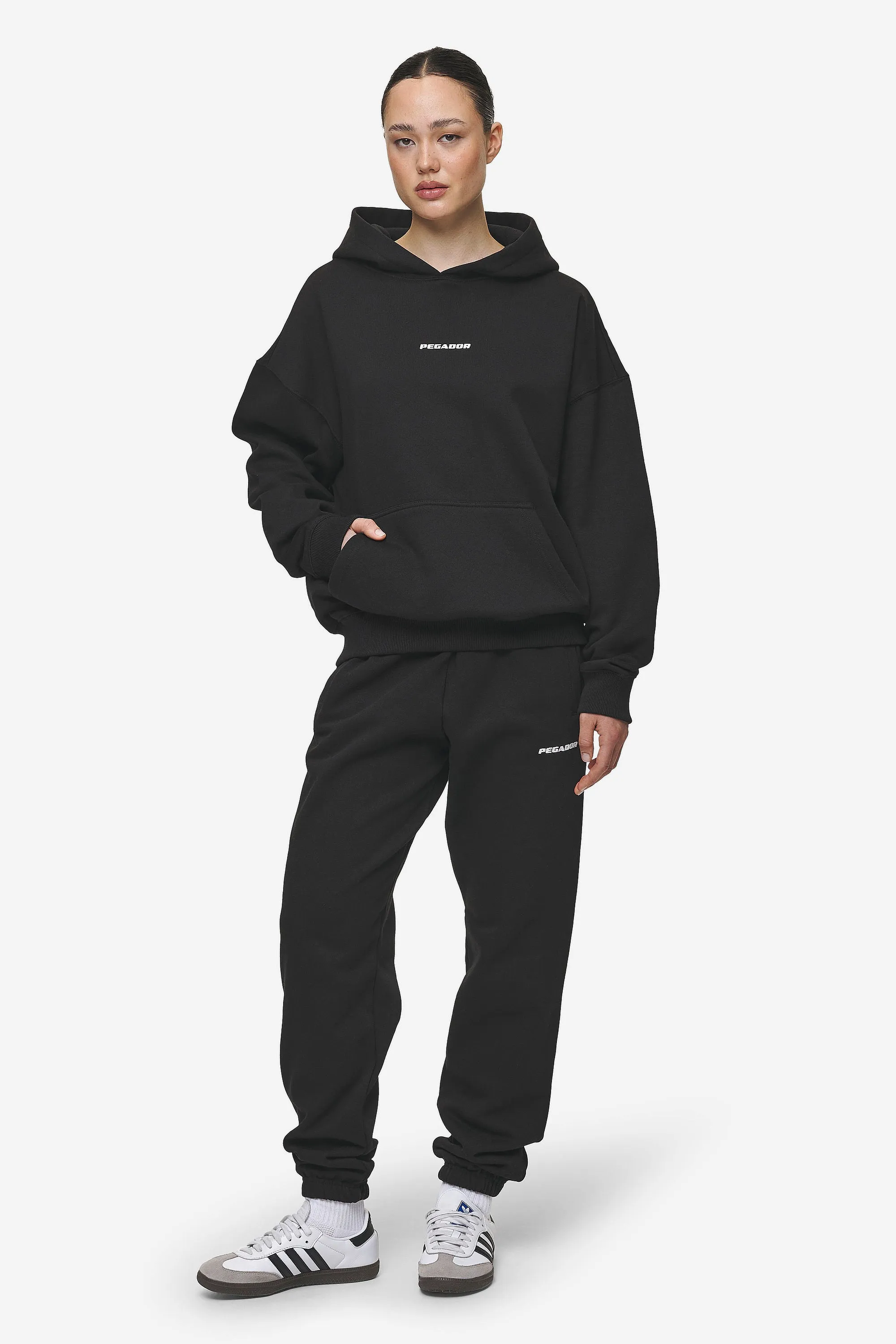 Clarita Logo Oversized Hoodie Black White Gum