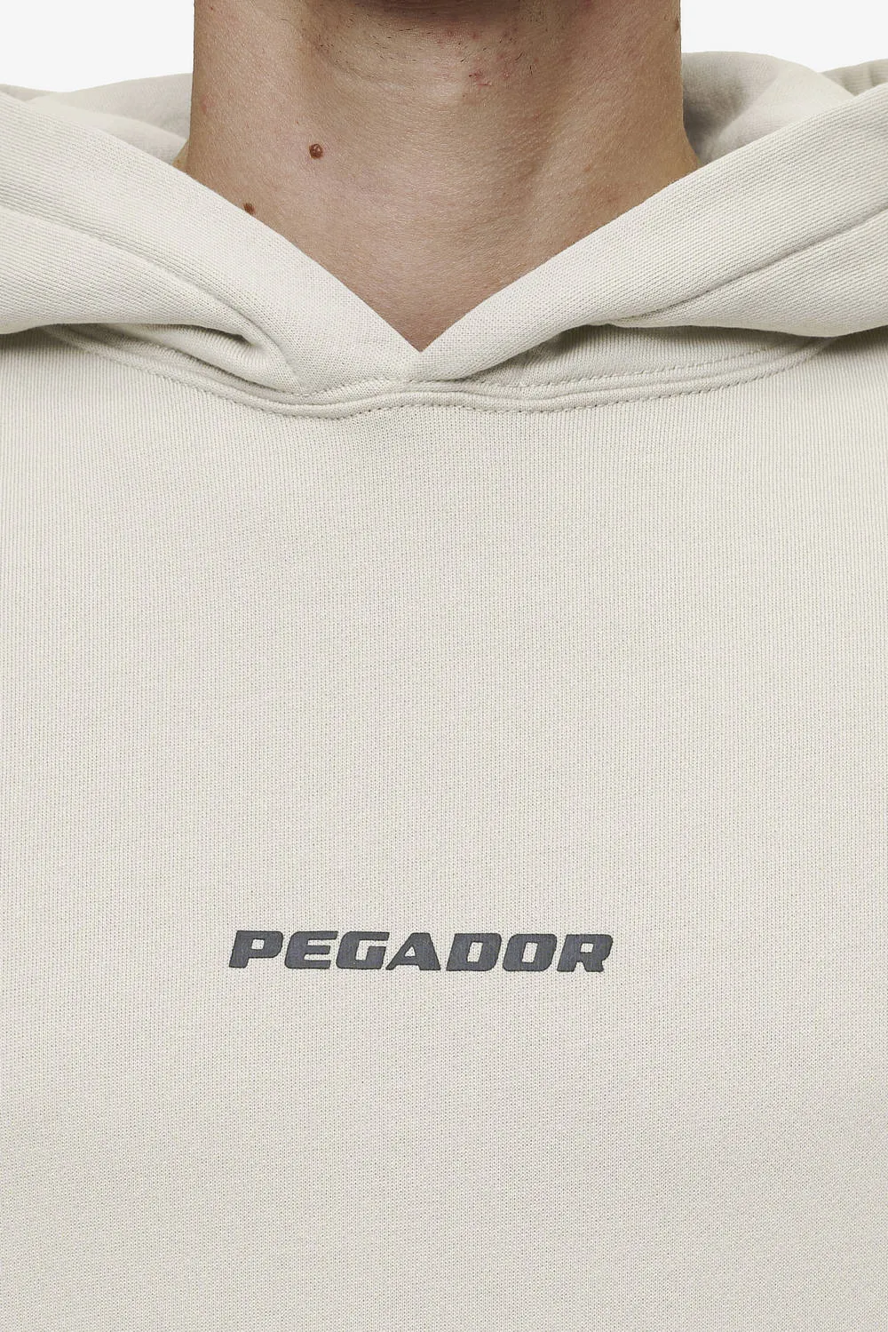 Colne Logo Oversized Hoodie Washed Light Beige Anthracite