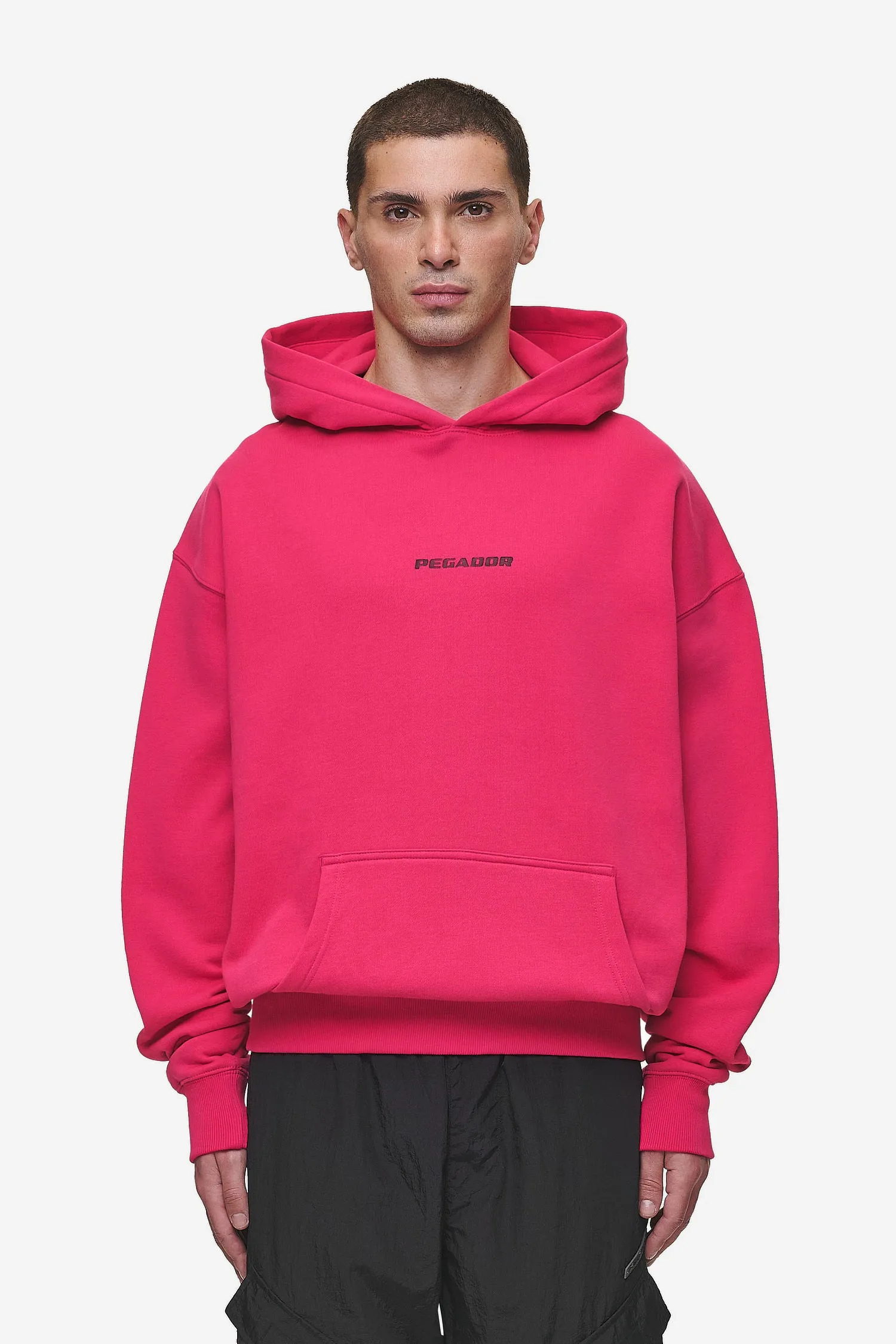 Colne Logo Oversized Hoodie Washed Virtual Pink Black
