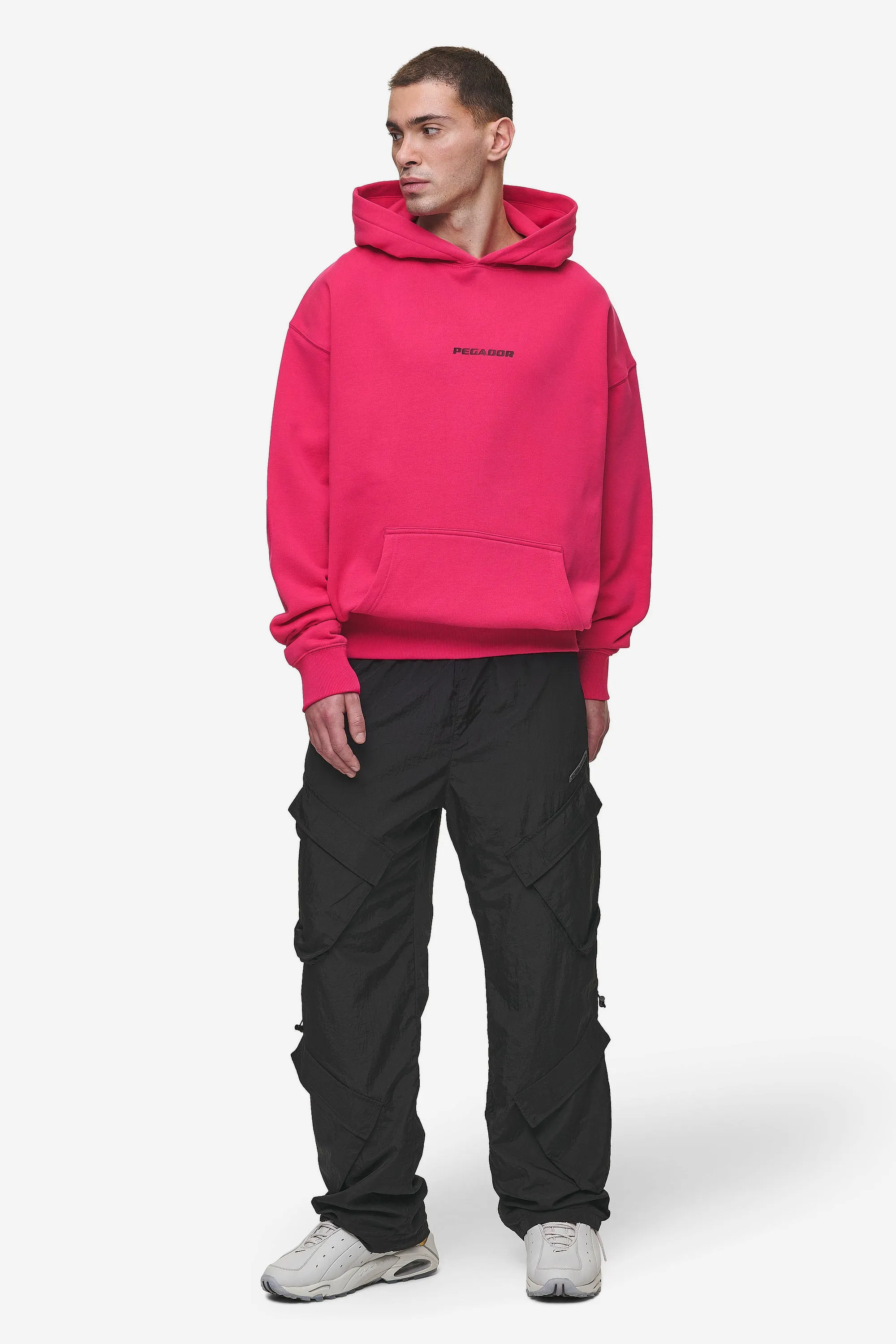 Colne Logo Oversized Hoodie Washed Virtual Pink Black