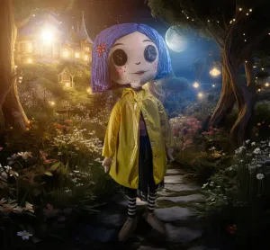 Coraline with Button Eyes (Stand) 5ft Life Size Plush