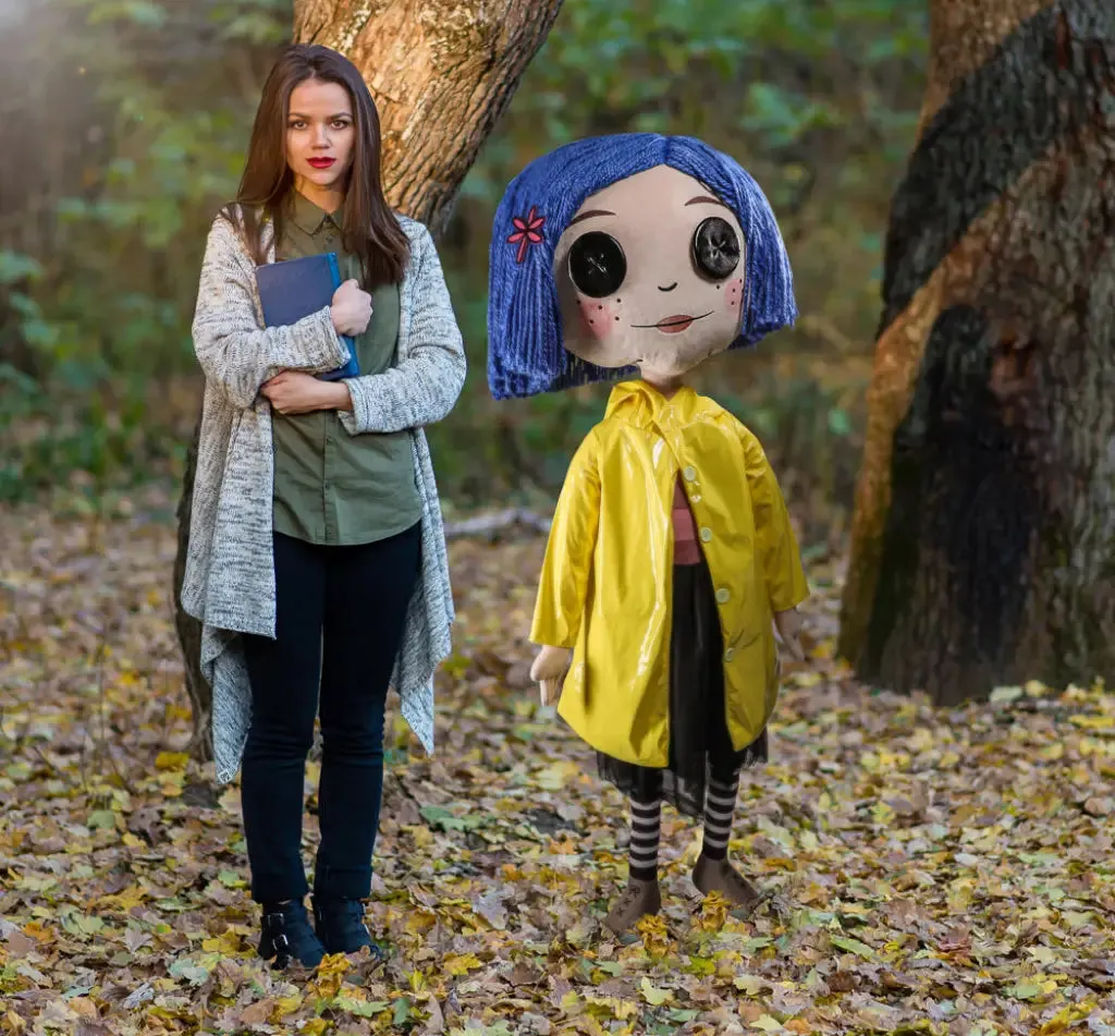 Coraline with Button Eyes (Stand) 5ft Life Size Plush