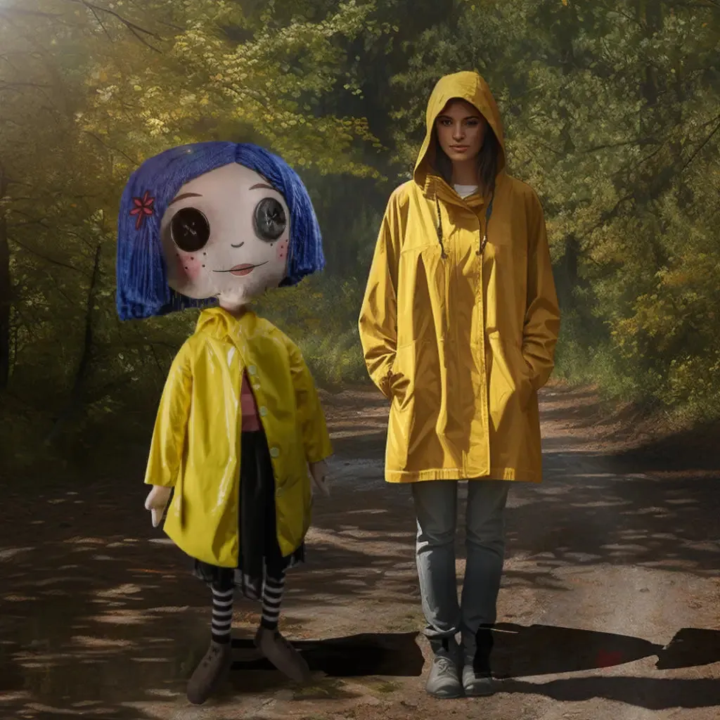 Coraline with Button Eyes (Stand) 5ft Life Size Plush