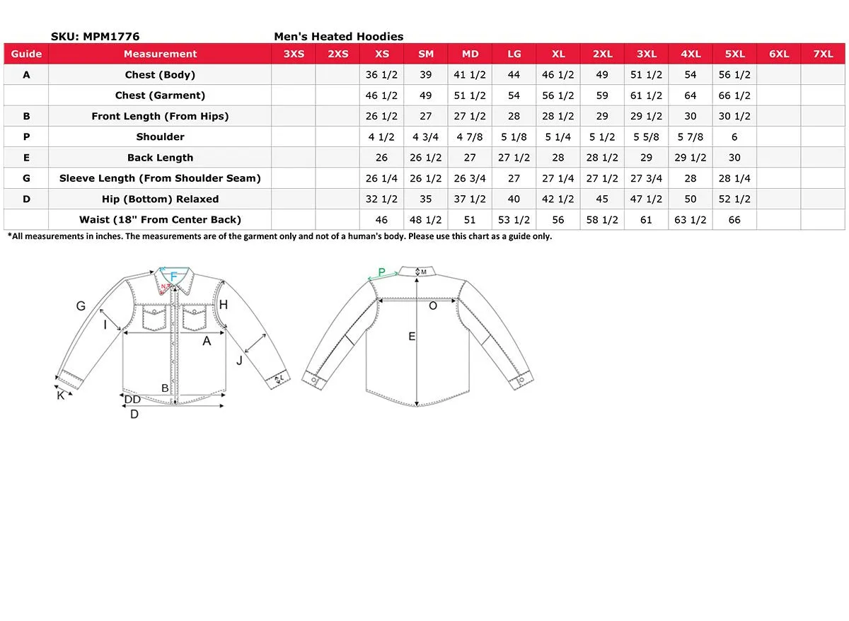 Nexgen Heat NXM1776SET Men's Camouflaged Heated Zipper Hoodies - Warming Camo Hoodie for Hunting w/ Battery